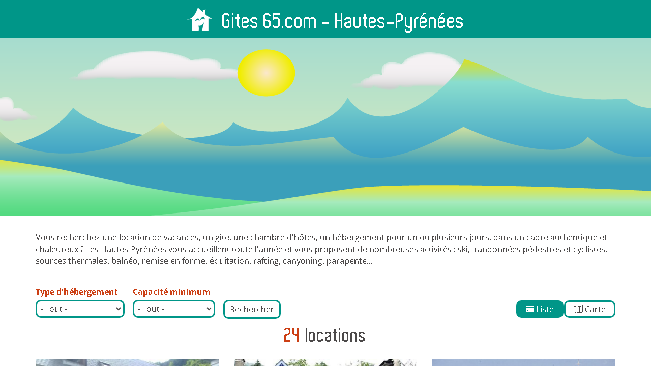 Capture d'écran de http://www.gites65.com/ 